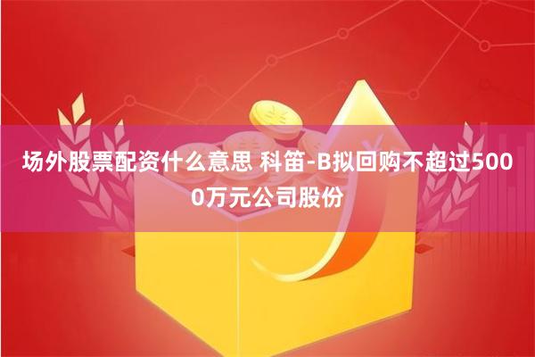 场外股票配资什么意思 科笛-B拟回购不超过5000万元公司股份